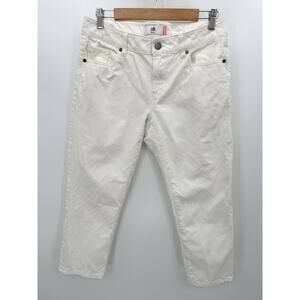 CAbi Jeans Women 4 Off White Cream BF Boyfriend‎ 100% Cotton Non-Stretch
